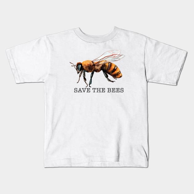 Save The Bees Kids T-Shirt by Crisp Decisions